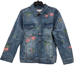 Billy T Flamingo Denim Jacket Women's XL